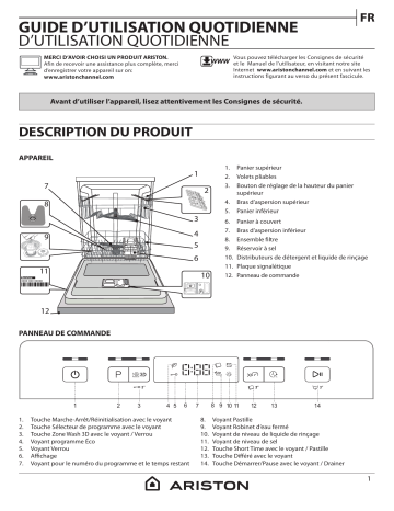 Ariston LFC 3C26 W X Dishwasher Manuel utilisateur | Fixfr