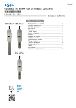 GF Signet Type 2839-1V à 2842-1V PVDF Électrodes de Conductivité Manuel du propriétaire