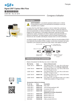 GF Signet Type 2507 Capteur Mini Flow Manuel du propriétaire