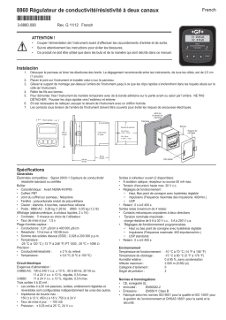 GF Type 8860 Régulateur de conductivité/résistivité à deux canaux Manuel du propriétaire