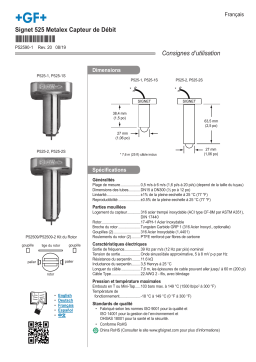 GF Signet Type 525 Metalex Capteur de Débit Manuel du propriétaire