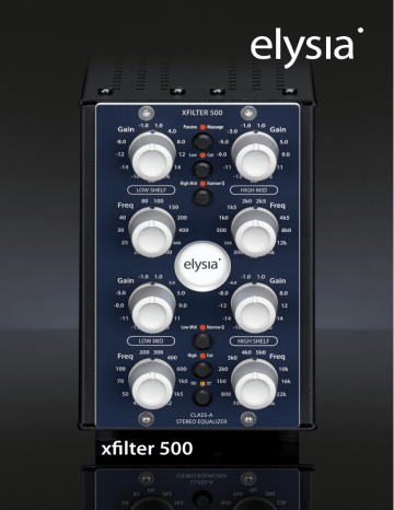 elysia xfilter 500 Mode d'emploi | Fixfr