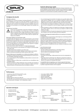 Sirus DI USB/BT Guide de démarrage rapide