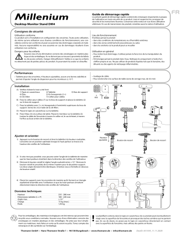 Millenium Desktop Monitor Stand DM4 Guide de démarrage rapide | Fixfr