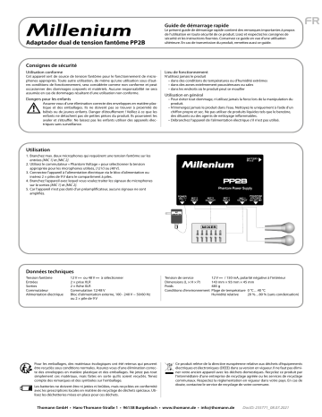 Millenium PP2B Phantom Power Supply Guide de démarrage rapide | Fixfr