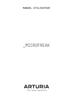 Arturia MicroFreak Manuel utilisateur