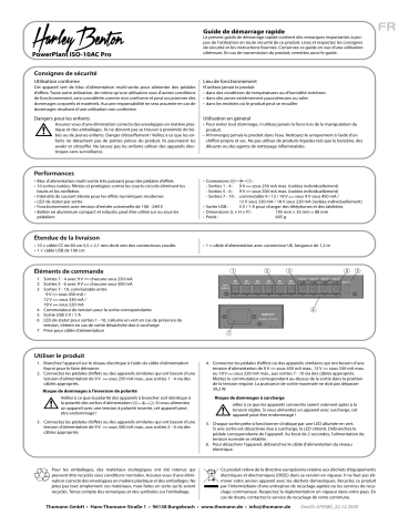 Harley Benton PowerPlant ISO-10AC Pro Guide de démarrage rapide | Fixfr