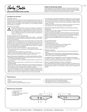 Harley Benton AirBorne 5.8GHz Instrument Guide de démarrage rapide | Fixfr