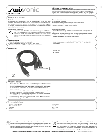 swissonic MidiConnect 2 Guide de démarrage rapide | Fixfr