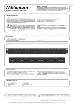 Millenium PB16 XLR Guide de démarrage rapide