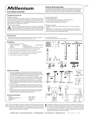 Millenium Floor Monitor Stand DM1 Guide de démarrage rapide | Fixfr