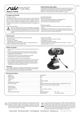 swissonic Webcam 1 Full-HD Guide de démarrage rapide