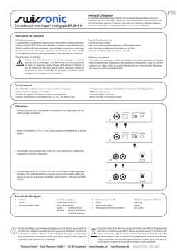 swissonic Converter DA 24/192 Guide de démarrage rapide