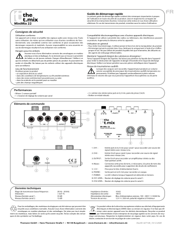 the t.mix MiniMix 22 Guide de démarrage rapide | Fixfr