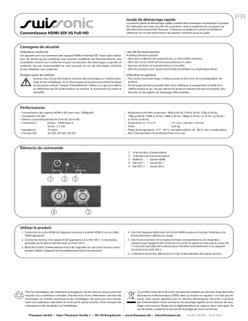 swissonic HDMI-SDI 3G Converter Guide de démarrage rapide | Fixfr