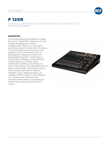 RCF F 12 XR Une information important | Fixfr