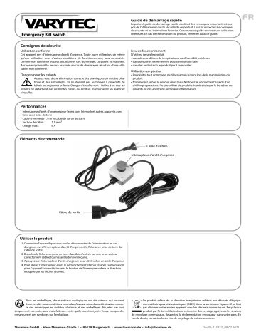 Varytec Emergency Kill Switch Guide de démarrage rapide | Fixfr