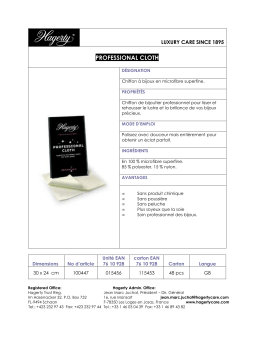 Hagerty Professional Cloth Mikrofaser Une information important