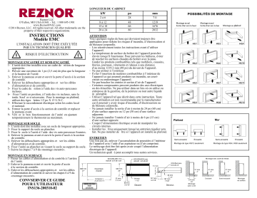 Reznor EMC Guide d'installation | Fixfr