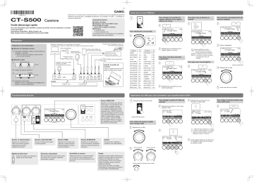 Casio CT-S500 Electronic Musical Instrument Guide de démarrage rapide | Fixfr
