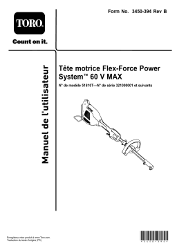 Toro Flex-Force Power System 60V MAX Power Head Trimmer Manuel utilisateur