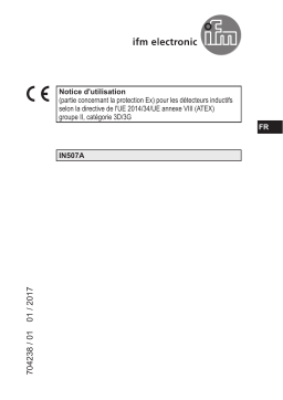 IFM IN507A Dual inductive sensor for valve actuator Mode d'emploi