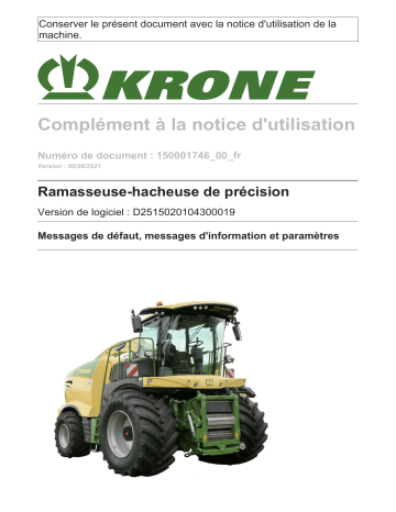 Krone EzBA BX404 Mode d'emploi | Fixfr