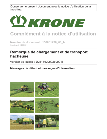 Krone EzBA TT Mode d'emploi | Fixfr