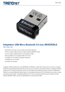 Trendnet TBW-110UB Micro Bluetooth 5.0 USB Adapter Fiche technique