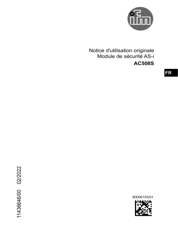 IFM AC508S Safe AS-Interface ClassicLine module Mode d'emploi | Fixfr