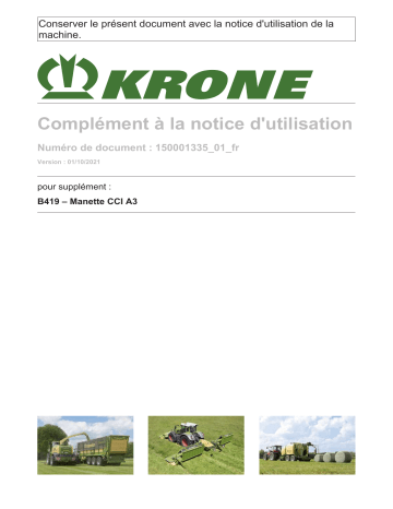 Krone EzBA Joystick CCI A3 Mode d'emploi | Fixfr