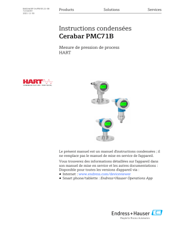 Endres+Hauser Cerabar PMC71B Manuel utilisateur | Fixfr