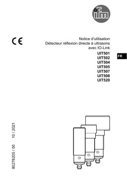 IFM UIT508 ultrasonic diffuse reflection sensor Mode d'emploi