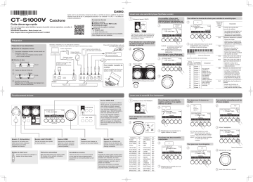 Casio CT-S1000V Electronic Musical Instrument Guide de démarrage rapide | Fixfr