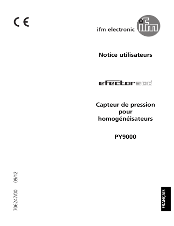 IFM PY9000 Pressure sensor Mode d'emploi | Fixfr