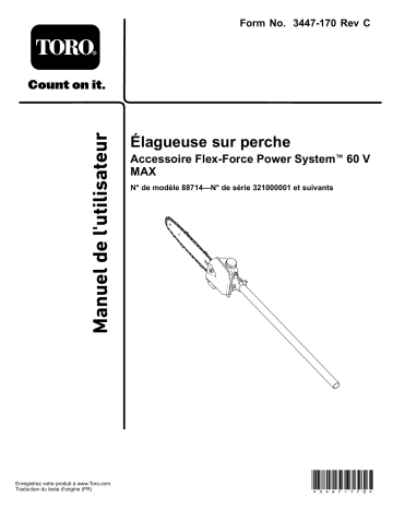 Toro Pole Saw Attachment, Flex-Force Power System 60V MAX Attachment Trimmer Manuel utilisateur | Fixfr
