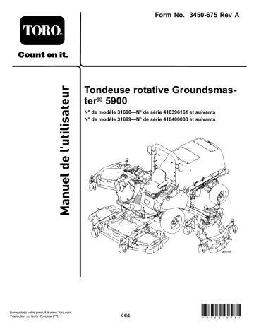 Toro Groundsmaster 5900 Rotary Mower Riding Product Manuel utilisateur | Fixfr