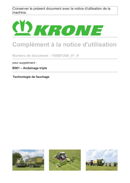 Krone EzBA Dreischwadablage EC B 870/1000 CV Mode d'emploi