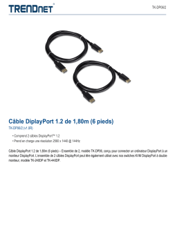 Trendnet TK-DP06/2 6 ft. DisplayPort 1.2 Cable Fiche technique