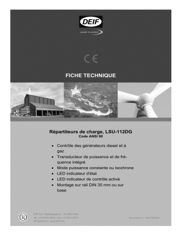 Deif LSU-112DG Load sharing, paralleling & operation Fiche technique | Fixfr