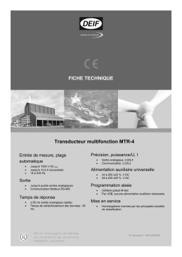 Deif MTR-4 Multi-transducer Fiche technique