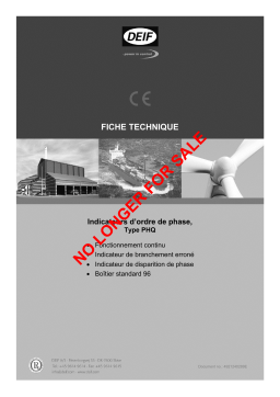 Deif PHQ Phase sequence meter Fiche technique