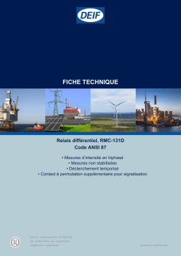 Deif RMC-131D Current and short circuit relay Fiche technique