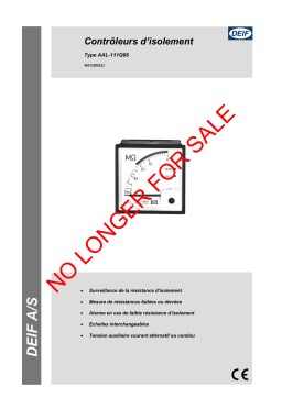 Deif AAL-111Q96 Insulation monitor Fiche technique