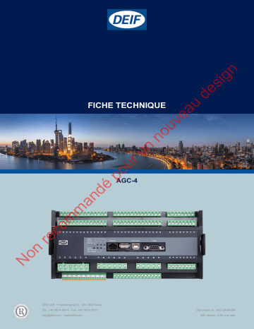 AGC-4 TDU 107 | Deif AGC-4 Automatic genset controller Fiche technique | Fixfr
