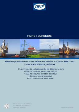 Deif RMC-142D Current and short circuit relay Fiche technique