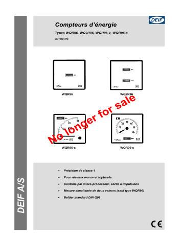 Deif WQR96 WQ2R96 WQR96-x and WQR96-c kWh meter Fiche technique | Fixfr