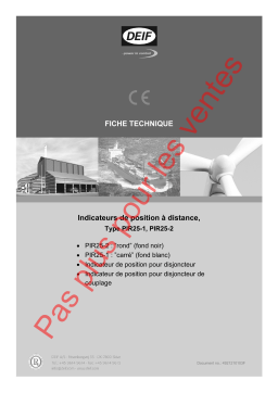 Deif PIR25-1 & PIR25-2 Remote position indicator Fiche technique