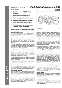 Deif G59 Protection relay package Fiche technique