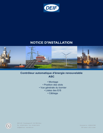 ASC plant management | ASC-4 Battery | Deif ASC-4 Automatic sustainable controller Guide d'installation | Fixfr